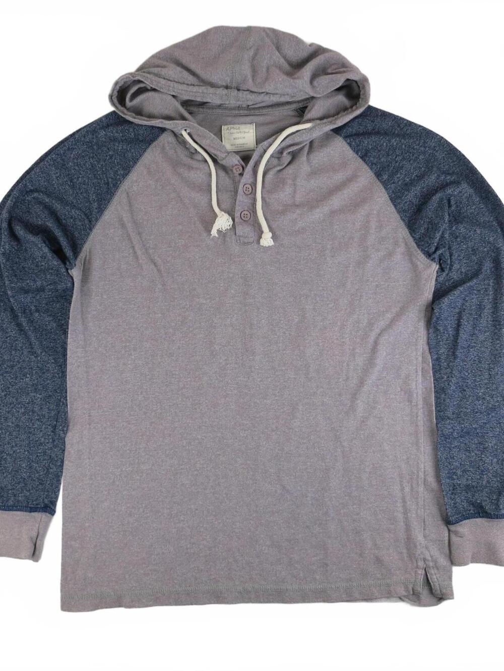 Alpha Medium Hooded Pullover Shirt with Button Detail